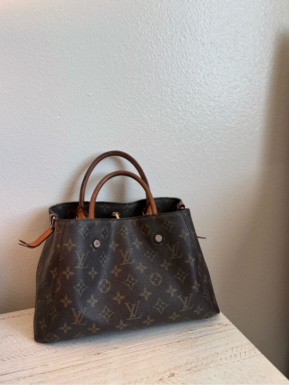 Louis Vuitton Monogram Satchel with Vachetta Leather Handles